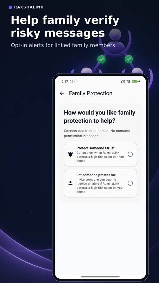 Opt-in Family Protection setup screen